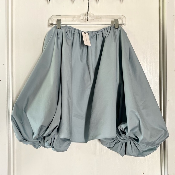 Anthropologie Mare Mare Sky Blue Off-Shoulder Top with Large Puffer Sleeves - Picture 2 of 6